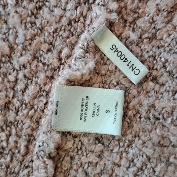 New York & Company Long Popcorn Pink Cardigan with Front Pockets - Picture 6 of 7